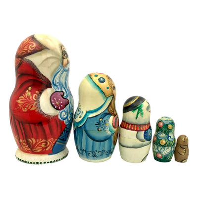 Santa Nesting Dolls Green Coat BuyRussianGifts Store