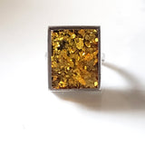 Green amber unisex muscular amber ring in sterling silver 