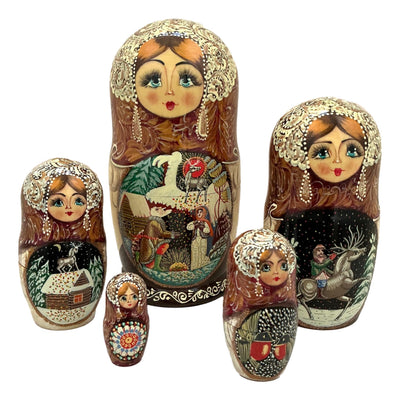 Russian Matryoshka Silver Hoof set of 5 BuyRussianGifts Store