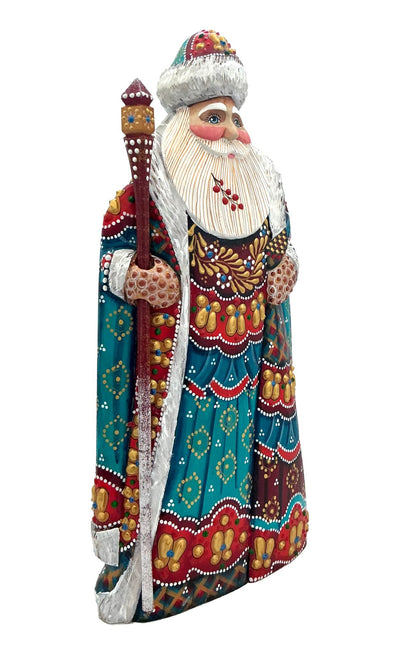 Russian Grandfather Frost Red Turquoise Winter Coat BuyRussianGifts Store