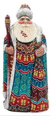 Russian Grandfather Frost Red Turquoise Winter Coat BuyRussianGifts Store