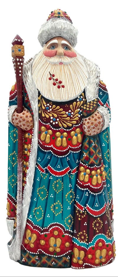 Russian Grandfather Frost Red Turquoise Winter Coat BuyRussianGifts Store