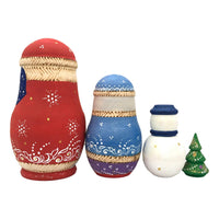 Unique carved Santa nesting dolls BuyRussianGifts Store