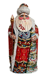 Wooden Santa red coat BuyRussianGifts Store