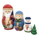 Unique carved Santa nesting dolls BuyRussianGifts Store