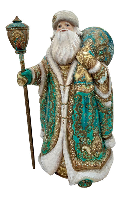 17” Tall Russian Father Frost Turquoise Gold BuyRussianGifts Store