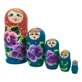 Red with Daisy Nesting Doll BuyRussianGifts Store