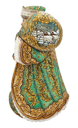 Unique Wood Burn Russian Santa Emerald Green BuyRussianGifts Store