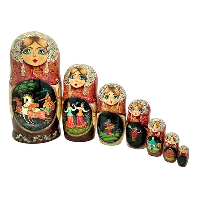Christmas Russian Nesting Dolls Set of 7 BuyRussianGifts Store
