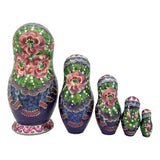 Wooden Babushka Lavender Set of 5 BuyRussianGifts Store