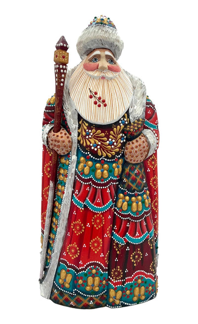 Russian Grandfather Frost Red Turquoise Winter Coat BuyRussianGifts Store