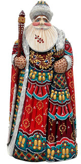 Russian Grandfather Frost Red Turquoise Winter Coat BuyRussianGifts Store