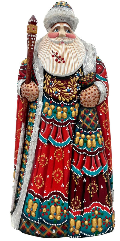 Russian Grandfather Frost Red Turquoise Winter Coat BuyRussianGifts Store