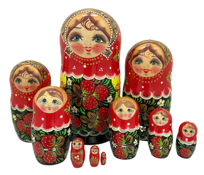 Large nesting dolls 10 pieces set
