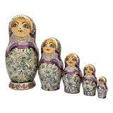 Lavender Russian Dolls Set of 5 BuyRussianGifts Store