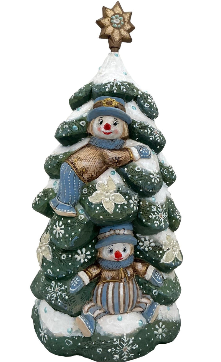 Christmas tree and snowmen