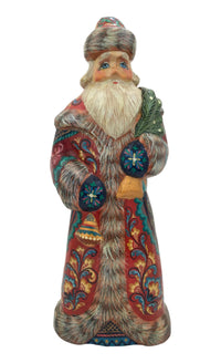 Traditional Wooden Santa Lacquered - The Amber Gift Shop