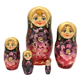 Traditional Red Gold Russian Nesting Dolls “ Firebird “ BuyRussianGifts Store