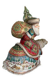 Russian Santa on Polar Bear Gemstones Decor BuyRussianGifts Store
