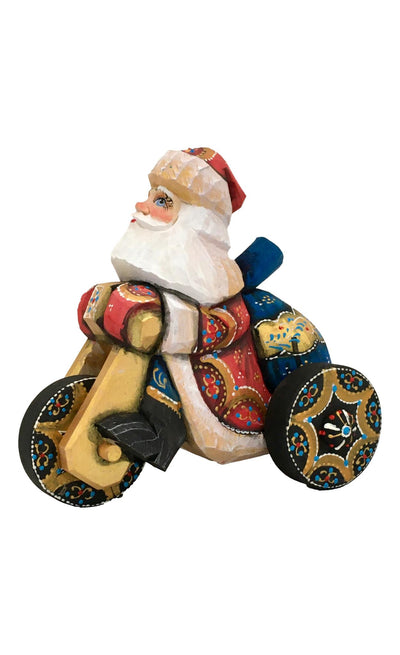 Russian Santa rides motorcycle 