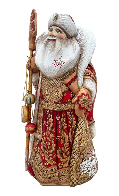 Tall Unique Santa Red Wood Burn BuyRussianGifts Store