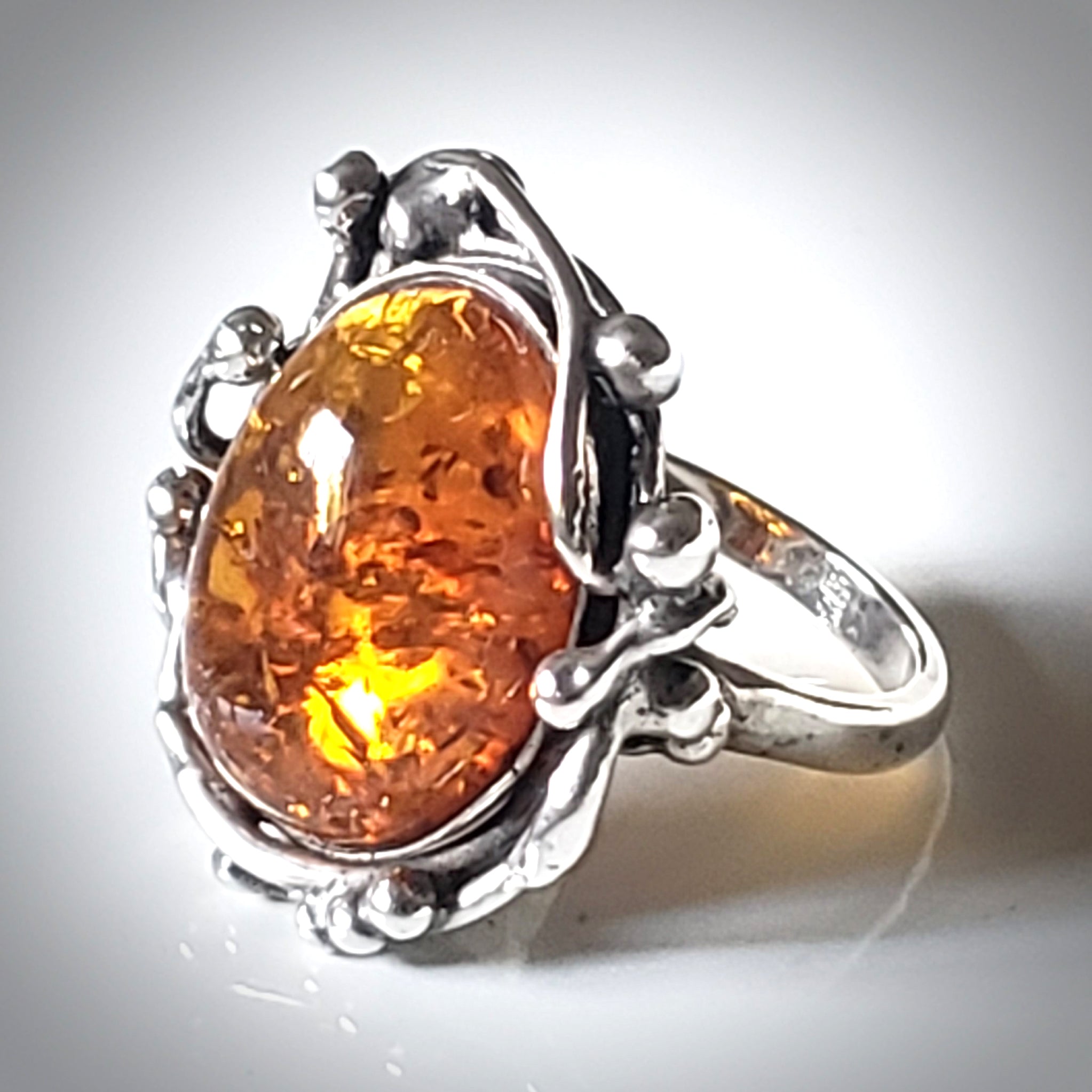 Vintage-Silver-Ring_2046x.jpg?  Baltic Amber Sterling Silver Openwork Ring Sz 8 main image 0