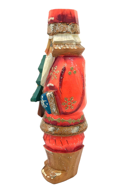 Small Wooden Santa with Christmas Tree BuyRussianGifts Store