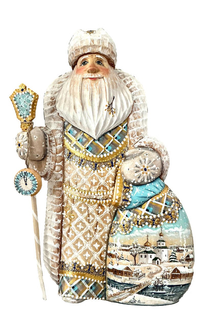 Vintage Wooden Santa with Bag of Presents BuyRussianGifts Store