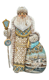 Vintage Wooden Santa with Bag of Presents BuyRussianGifts Store