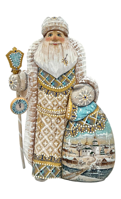 Vintage Wooden Santa with Bag of Presents BuyRussianGifts Store