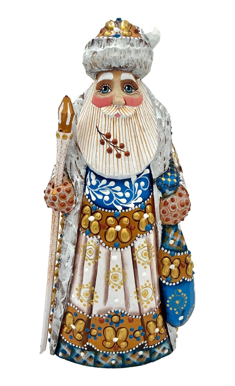 Traditional Russian Wooden Santa White BuyRussianGifts Store