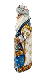 Traditional Russian Wooden Santa White BuyRussianGifts Store