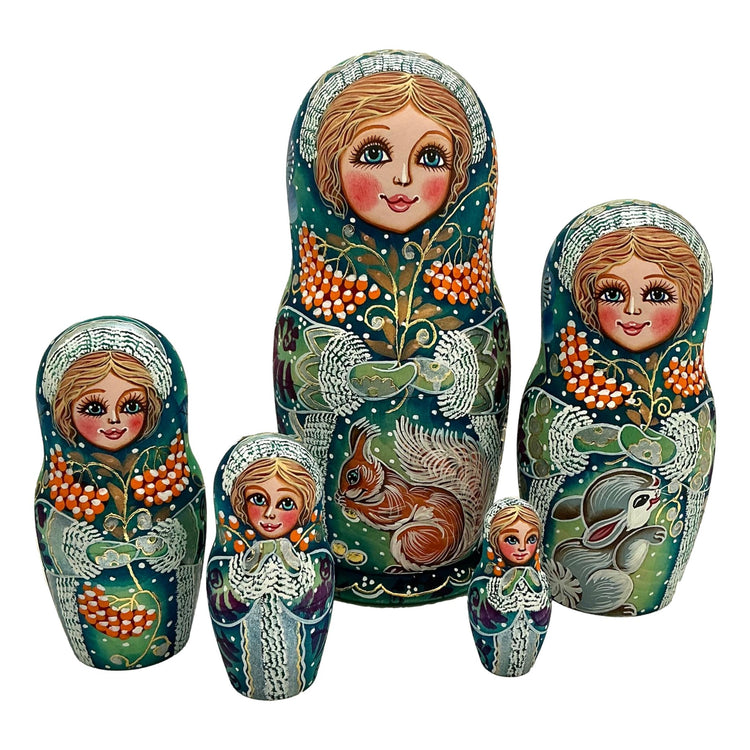 Russian Winter Christmas Nesting Dolls BuyRussianGifts Store