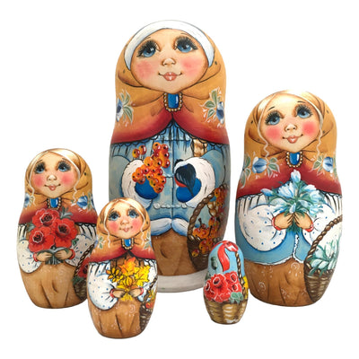 Russian Winter Christmas Nesting Dolls BuyRussianGifts Store