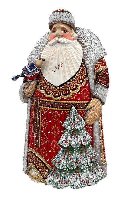 Wooden Grandfather Frost Bird Christmas Tree BuyRussianGifts Store