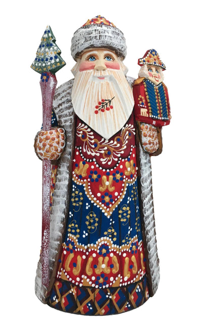 Russian Santa Nutcracker Blue Gold BuyRussianGifts Store