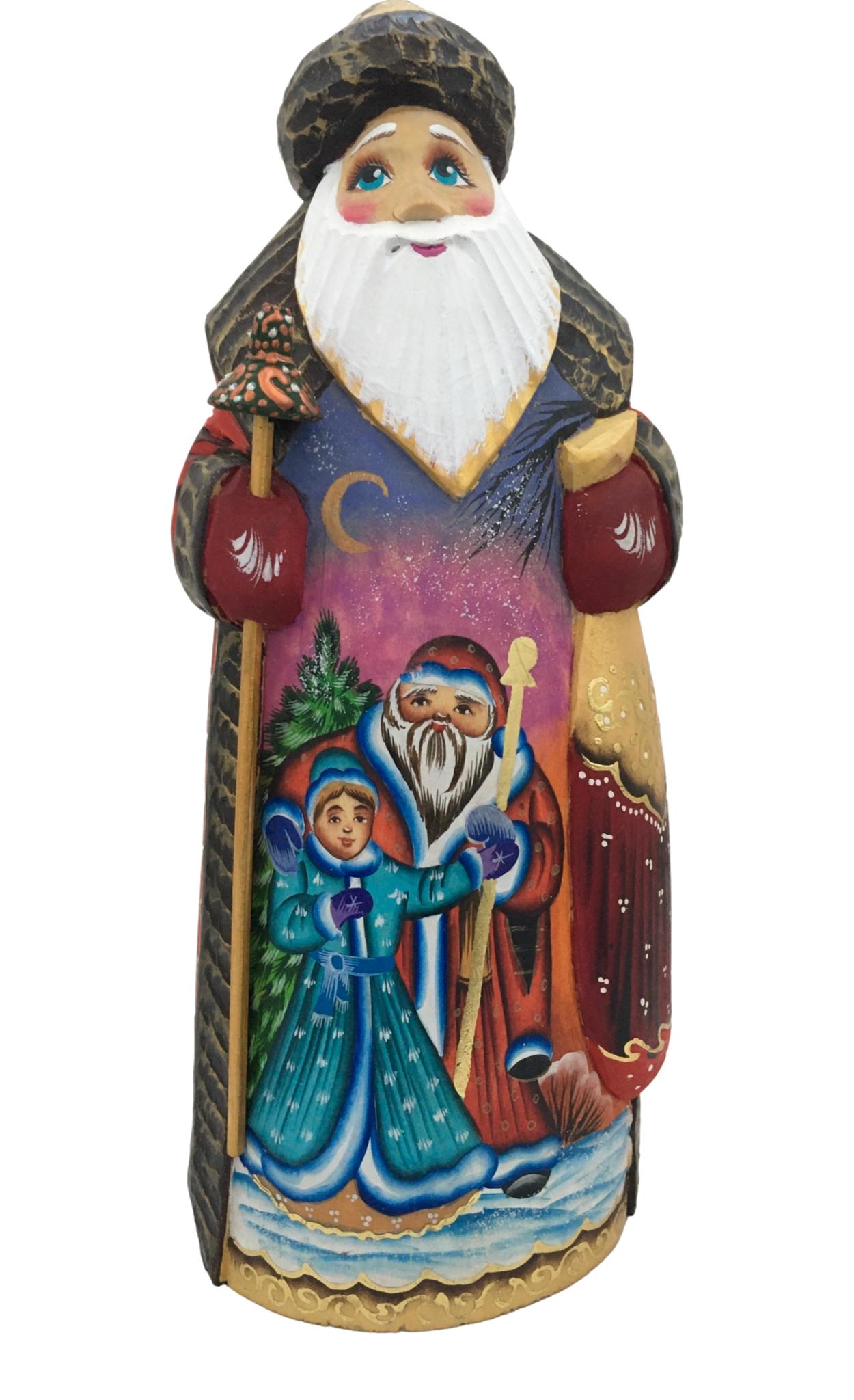 Wooden Russian Santa Claus Figurine, Hand Carved Father Frost outlet Figure, Old World Santa Wood Carving 18cm (7 inch)