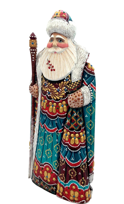 Russian Grandfather Frost Red Turquoise Winter Coat BuyRussianGifts Store