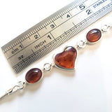 Amber Heart in Sterling Silver Adjustable Bracelet BuyRussianGifts