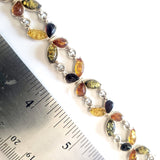 Butterfly Silver Bracelet with Small Amber Beads BuyRussianGifts Store