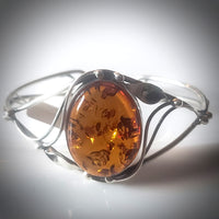 honey amber antique silver bracelet