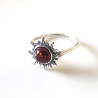 Buy Natural Amber Butterfly Ring in Sterling Silver Setting / multicolor