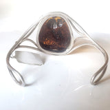 Large Honey Amber in Sterling Silver Cuff Bracelet BuyRussianGifts Store
