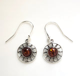 Amber Sun Earrings in Sterling Silver BuyRussianGifts Store