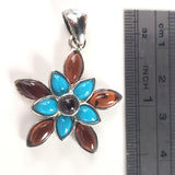 flower silver pendant