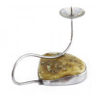 Amber Sterling Silver Candle Holder
