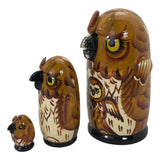 Owls nesting set of Russian dolls 