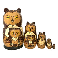 Russian nesting dolls owls