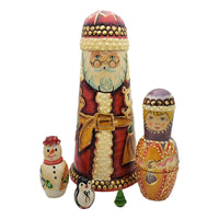 Authentic Russian Santa nesting dolls set