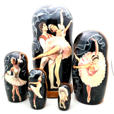 Ballet Duet Dancers Nesting Dolls Art Set